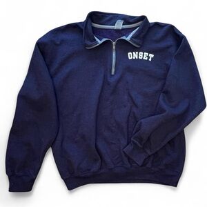 Adult Unisex Medium 1/4 Zip Navy Blue ONSET Pullover Sweatshirt